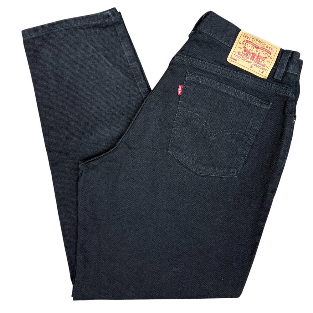 EUC Women's VTG Levi’s 550 Misses Black Relaxed Fit‎ Mom Jeans Stretch | Size 16
